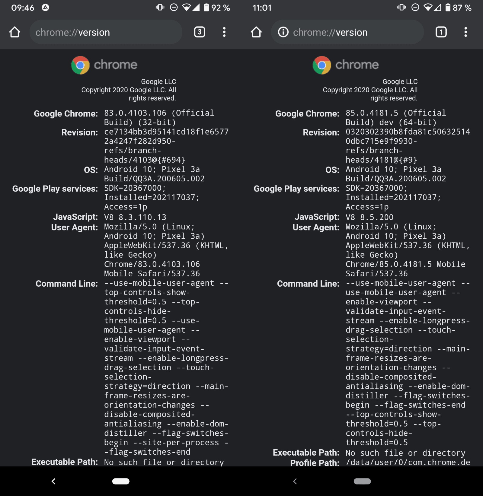 如何检查 Android 上的 Chrome 是 32 位还是 64 位?