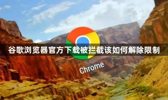 谷歌浏览器官方下载被拦截该如何解除限制1