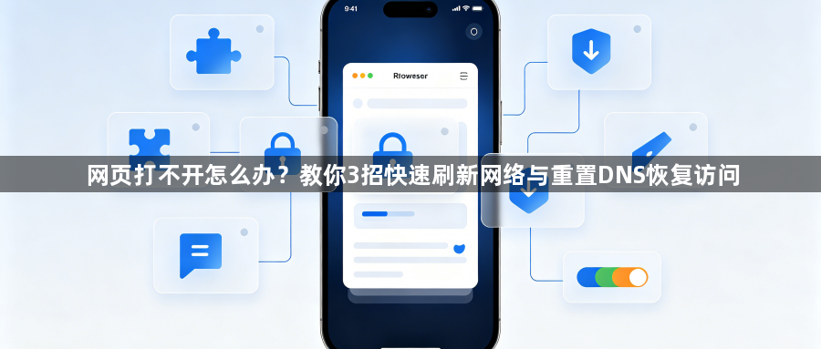 网页打不开怎么办？教你3招快速刷新网络与重置DNS恢复访问1