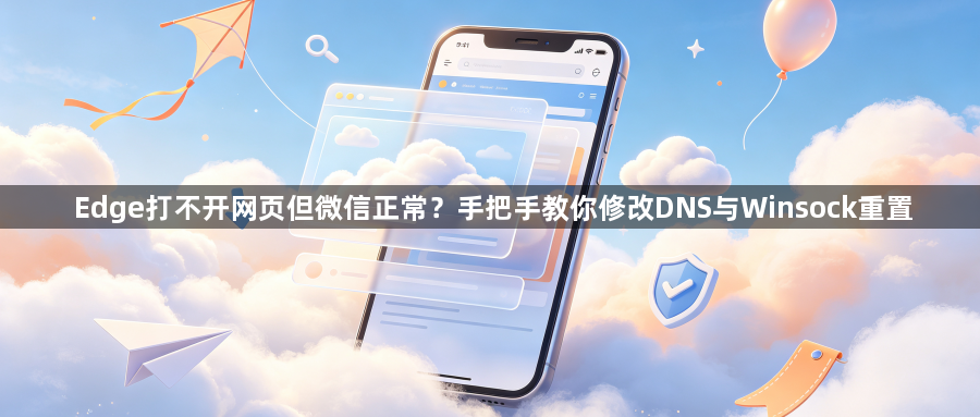 Edge打不开网页但微信正常？手把手教你修改DNS与Winsock重置1