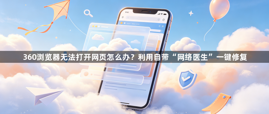 360浏览器无法打开网页怎么办?利用自带“网络医生”一键修复1