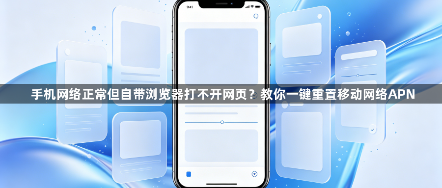 手机网络正常但自带浏览器打不开网页?教你一键重置移动网络APN1