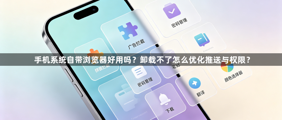 手机系统自带浏览器好用吗？卸载不了怎么优化推送与权限？1