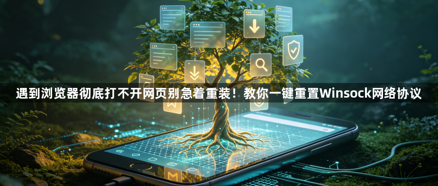 遇到浏览器彻底打不开网页别急着重装!教你一键重置Winsock网络协议1
