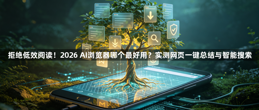 拒绝低效阅读!2026 AI浏览器哪个最好用?实测网页一键总结与智能搜索1